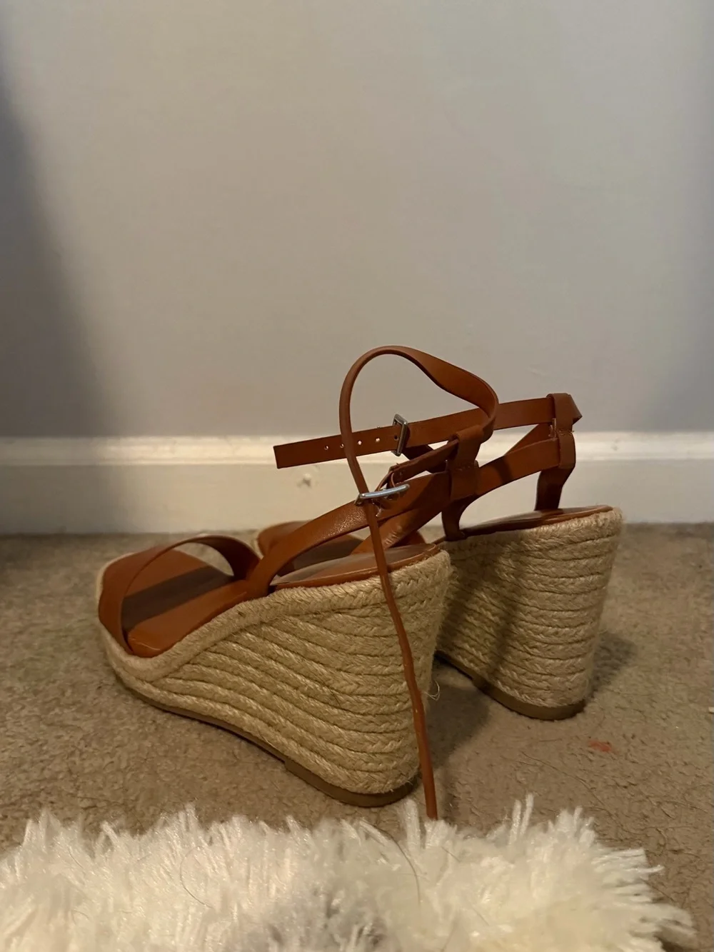 A New Day Women’s Tan Wedge Sandals with Ankle Strap